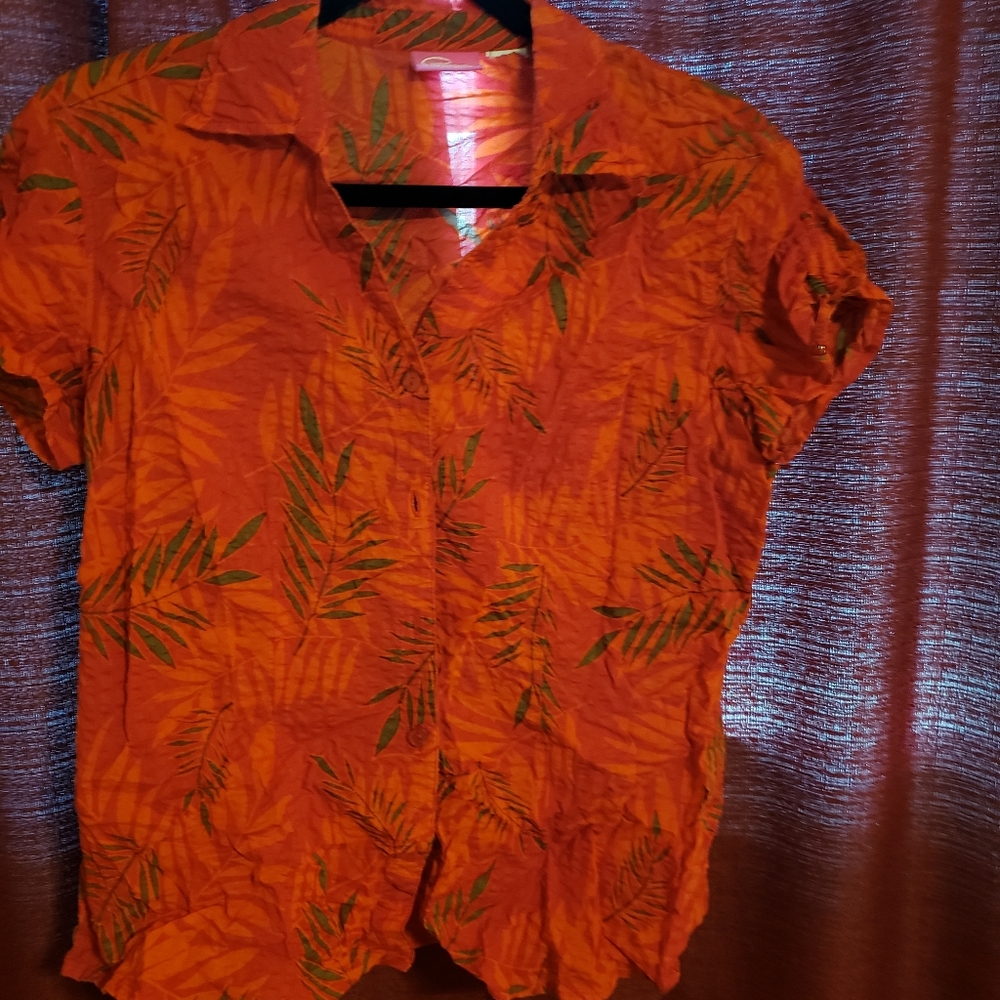 Tropical print top